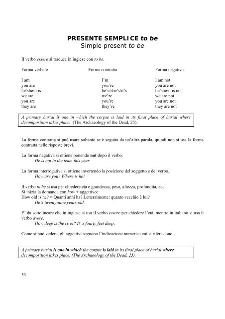 Fondamenti della lingua inglese Laura Cignoni - Paleopatologia