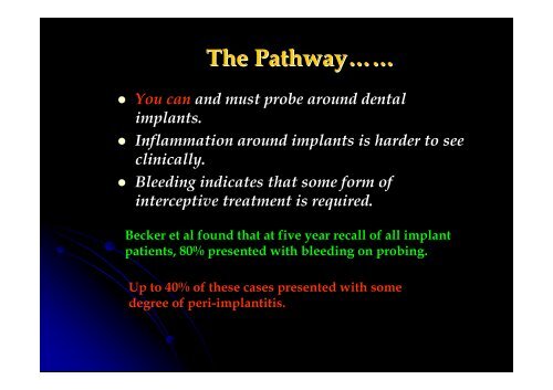 Implants and Periodontal Disease - Oxford Deanery