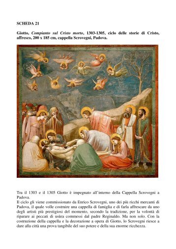 SCHEDA 21 Giotto, Compianto sul Cristo morto ... - percorsi di arte