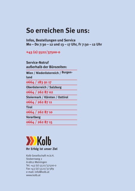 können Sie online im Katalog blättern - Kolb