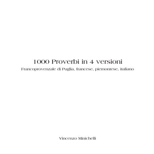 1000 Proverbi in 4 versioni - Provincia di Torino