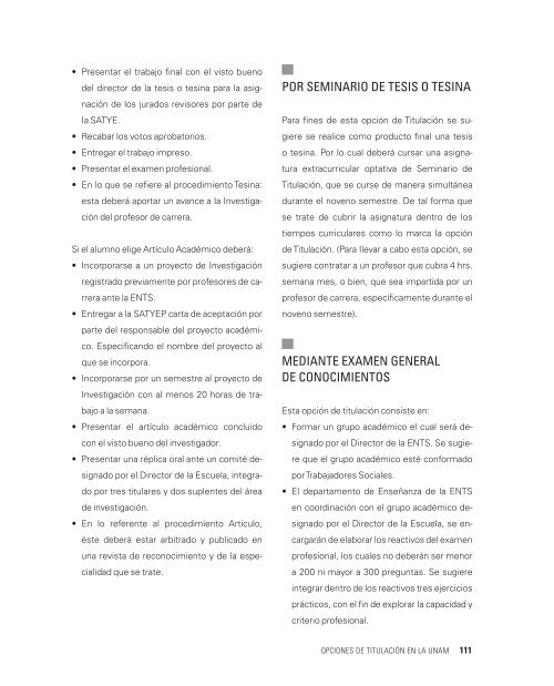 Opciones de Titulación en la UNAM - PVE - UNAM