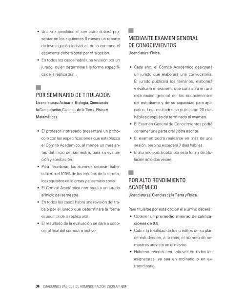 Opciones de Titulación en la UNAM - PVE - UNAM