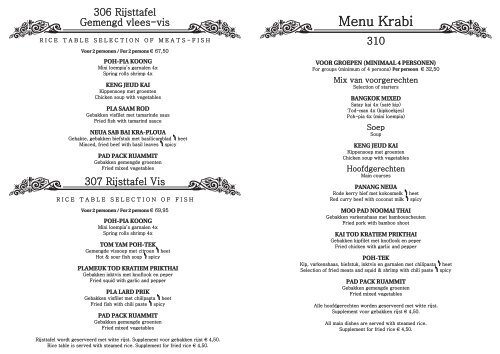 Bangkok menu printversie:Layout 3 - Thai Restaurant Bangkok