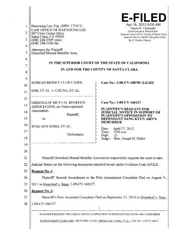 Request: Judicial Notice (Click here to view document - SC Superior ...