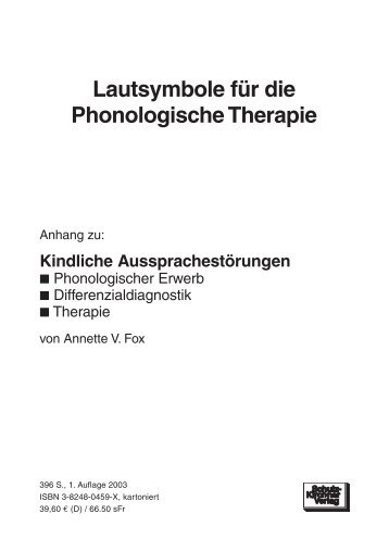 Lautsymbole für die Phonologische Therapie - Schulz-Kirchner Verlag