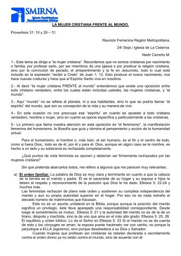 La Mujer Cristiana frente al Mundo.pdf - Iglesia Presbiteriana ...