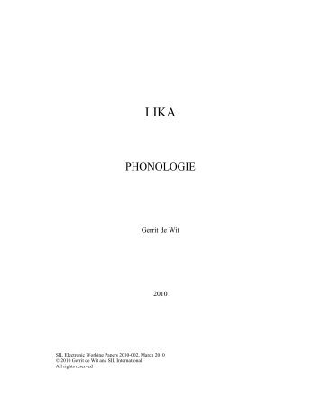 PHONOLOGIE - SIL International