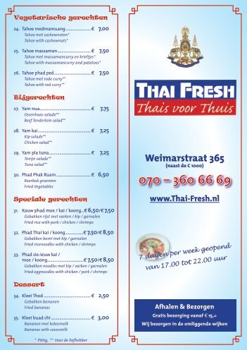 Weimarstraat 365 - Thai Fresh Food Den Haag
