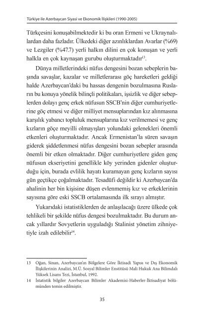 türkiye ile azerbaycan siyasi ve ekonomik ilişkileri (1990 ... - turan-sam