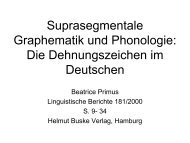 Suprasegmentale Graphematik und Phonologie: Die ...