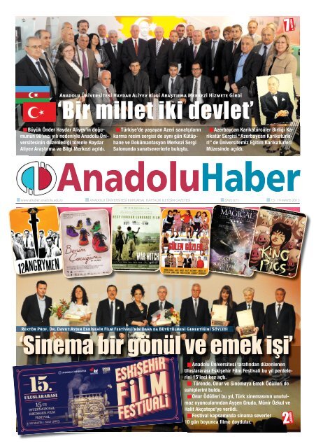 'Sinema bir gönül ve emek işi' - Anadolu Haber Gazetesi - Anadolu ...