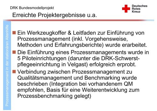 Prozessmanagement in der Behindertenhilfe des DRK