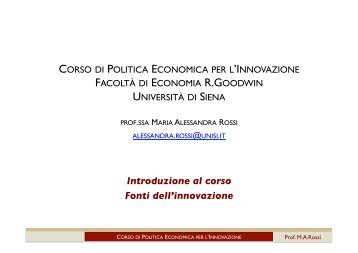 slide - Dipartimento di Economia Politica