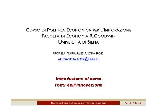 slide - Dipartimento di Economia Politica