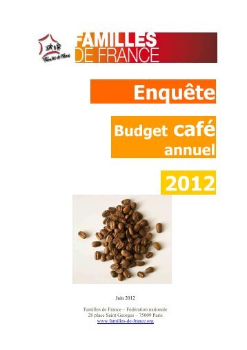 le budget « Café » annuel - Institut national de la consommation