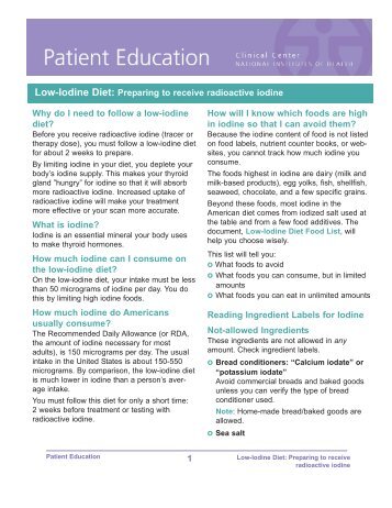 The Low-Iodine Diet - National Institutes of Health