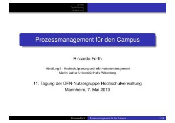 Prozessmanagement für den Campus - Hochschulverwaltung