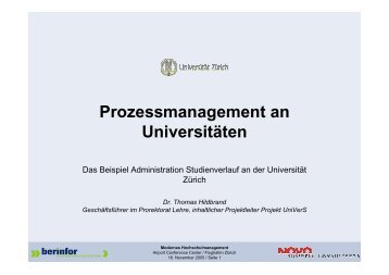 Prozessmanagement an Universitäten