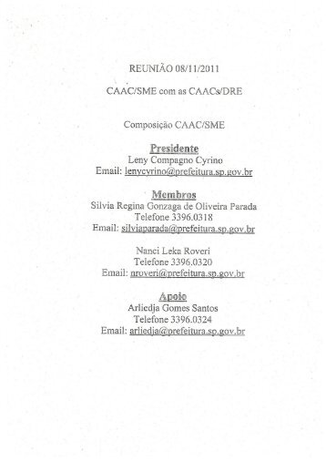 orientações CAAC - SME -2012 - Secretaria Municipal de Educação