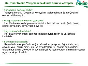 32. Pınar Resim Yarışması Merak Edilen Sorular ve Cevaplar