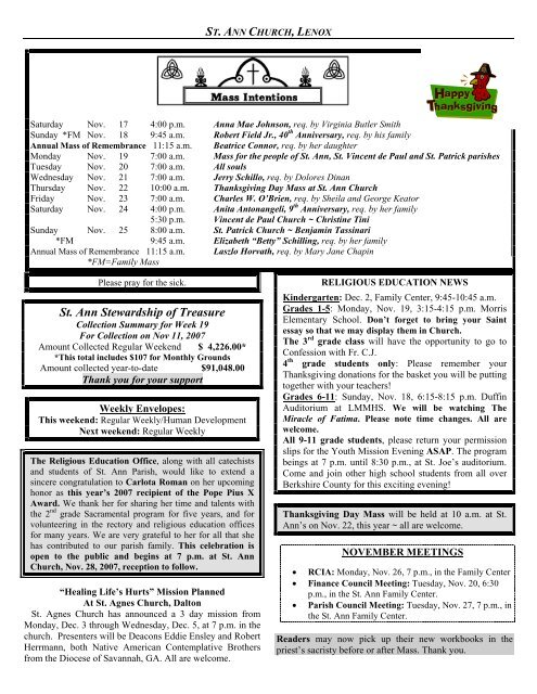 Weekly Bulletin - St. Ann Church