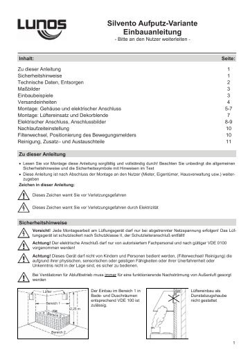 Einbauanleitung Silvento AP - LUNOS