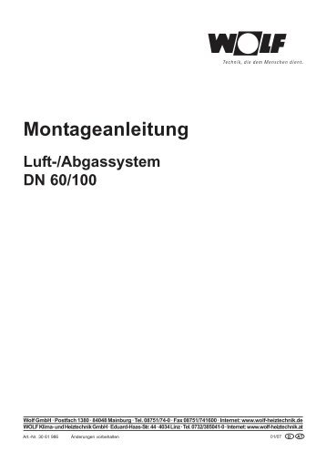 Montageanleitung Luft-/Abgassystem DN 60/100 - Wolf