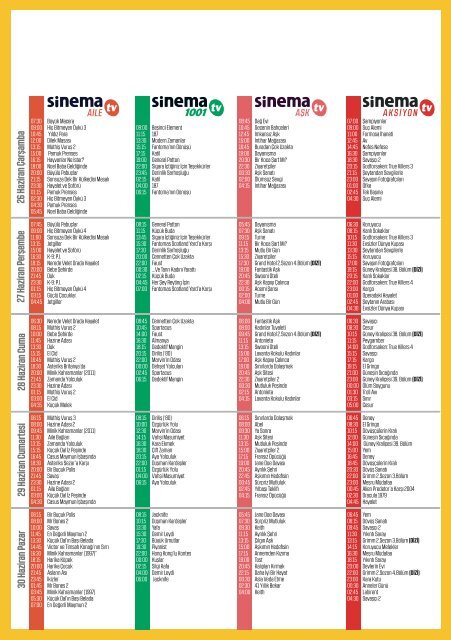 Sinema TV Broşürü