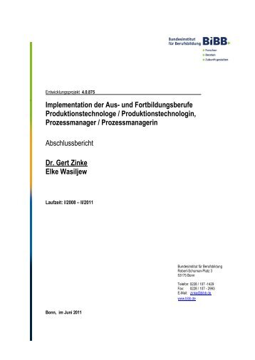 Implementation der Aus- und Fortbildungsberufe ... - BiBB