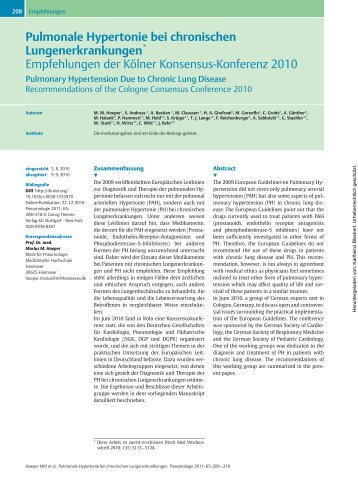 Pulmonale Hypertonie bei chronischen Lungenerkrankungen ...