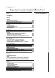 Diagnosebogen bei vermutetem Förderbedarf im Bereich „Sprache“ X