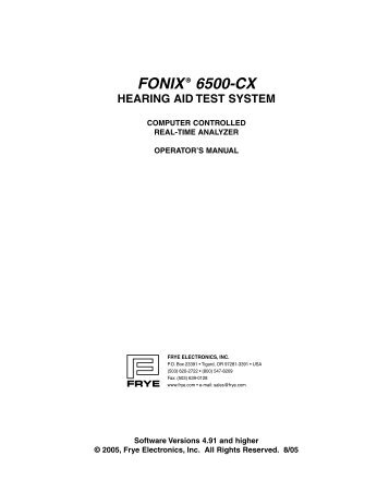 FONIX® 6500-CX - Frye Electronics