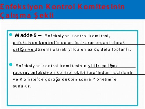 Enfeksiyon Kontrol Hemşireliği Sorumluluk Alanları