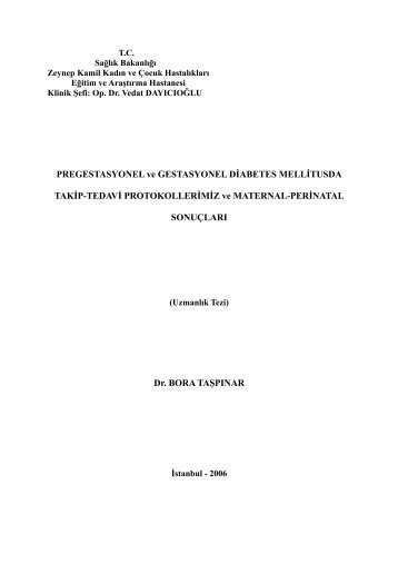 PREGESTASYONEL ve GESTASYONEL DİABETES MELLİTUSDA ...