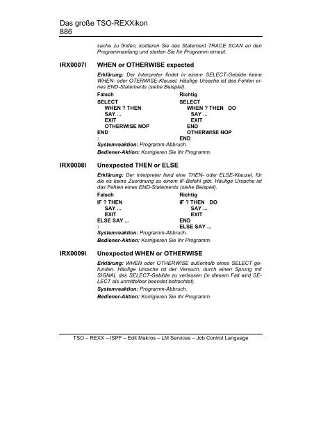 Stichwortverzeichnis - Inside z/OS - Das große TSO-REXXikon