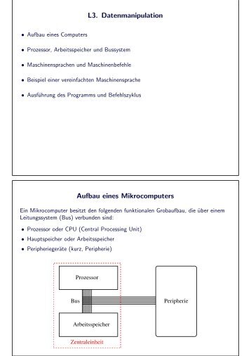 L3. Datenmanipulation Aufbau eines Mikrocomputers