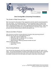 Dow Corning Men's Grooming Formulations - Univar USA
