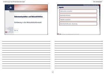 Tabellen verwalten - Lehrstuhl für Wirtschaftsinformatik und ...