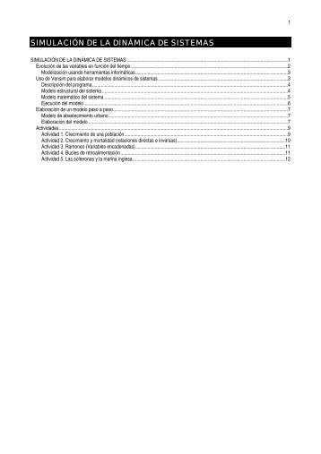 SIMULACIÓN DE LA DINÁMICA DE SISTEMAS