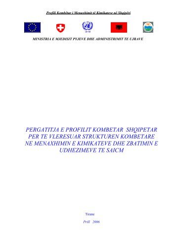 Profili Kombëtar i Menaxhimit të Kimikateve në Shqipëri - chemicals.al