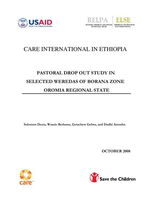 care international in ethiopia – pastoral drop out study - ELMT Home