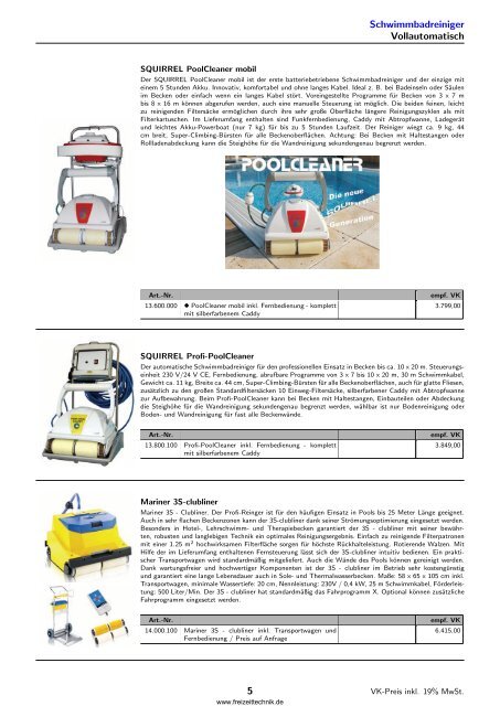 Katalog von Schwimmbadzubehör Pool Care von Schenk