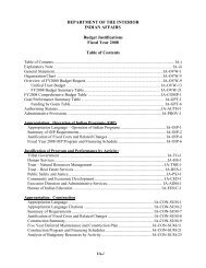 FY 2008 Greenbook - US Department of the Interior