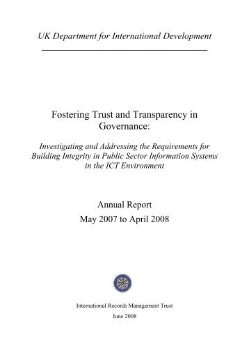 Fostering Trust and Transparency in Governance.pdf - International ...