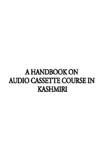 Handbook on Audio Cassette Course in Kashmiri - An Introduction ...