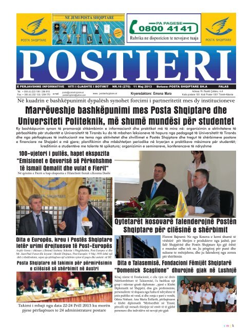 Gazeta Postieri(11 Maj 2013) - Posta Shqiptare