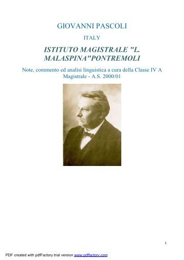 Giovanni Pascoli "Italy"