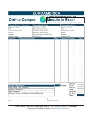 EUROAMERICA Ordine Compra Modulo in Excel