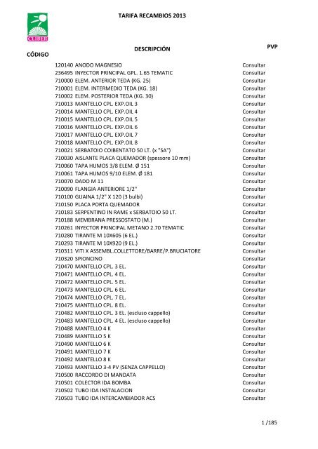 Tarifa Precios (PDF) - CliberSAT